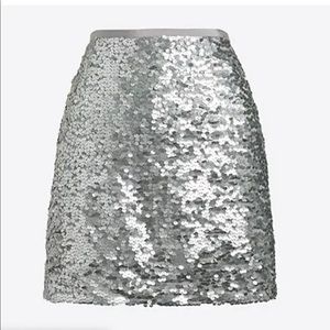 Silver sequin mini skirt